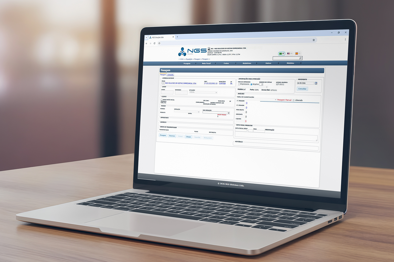Dashboard de gestão empresarial com gráficos e indicadores de performance